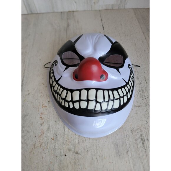 Plastic clown mask scary smile mask costume Halloween accessory - Picture 3 of 8